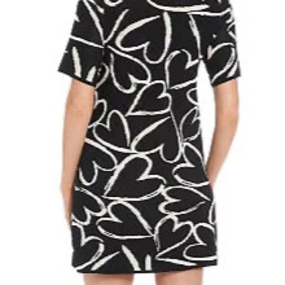 London Times Black and White Knit Dress - Picture 2 of 6